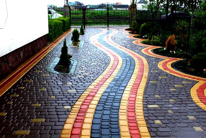 Тротуарная плитка вокруг участка — формы, размеры и цвета